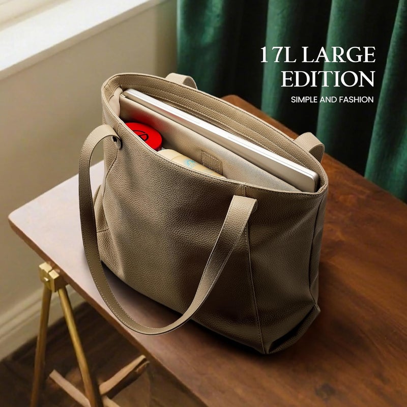 befen Genuine Leather Tote Bag for Women Work, Women's Leather Shoulder Bags Purses Satchel Handbags with Laptop Compartment - Image 3